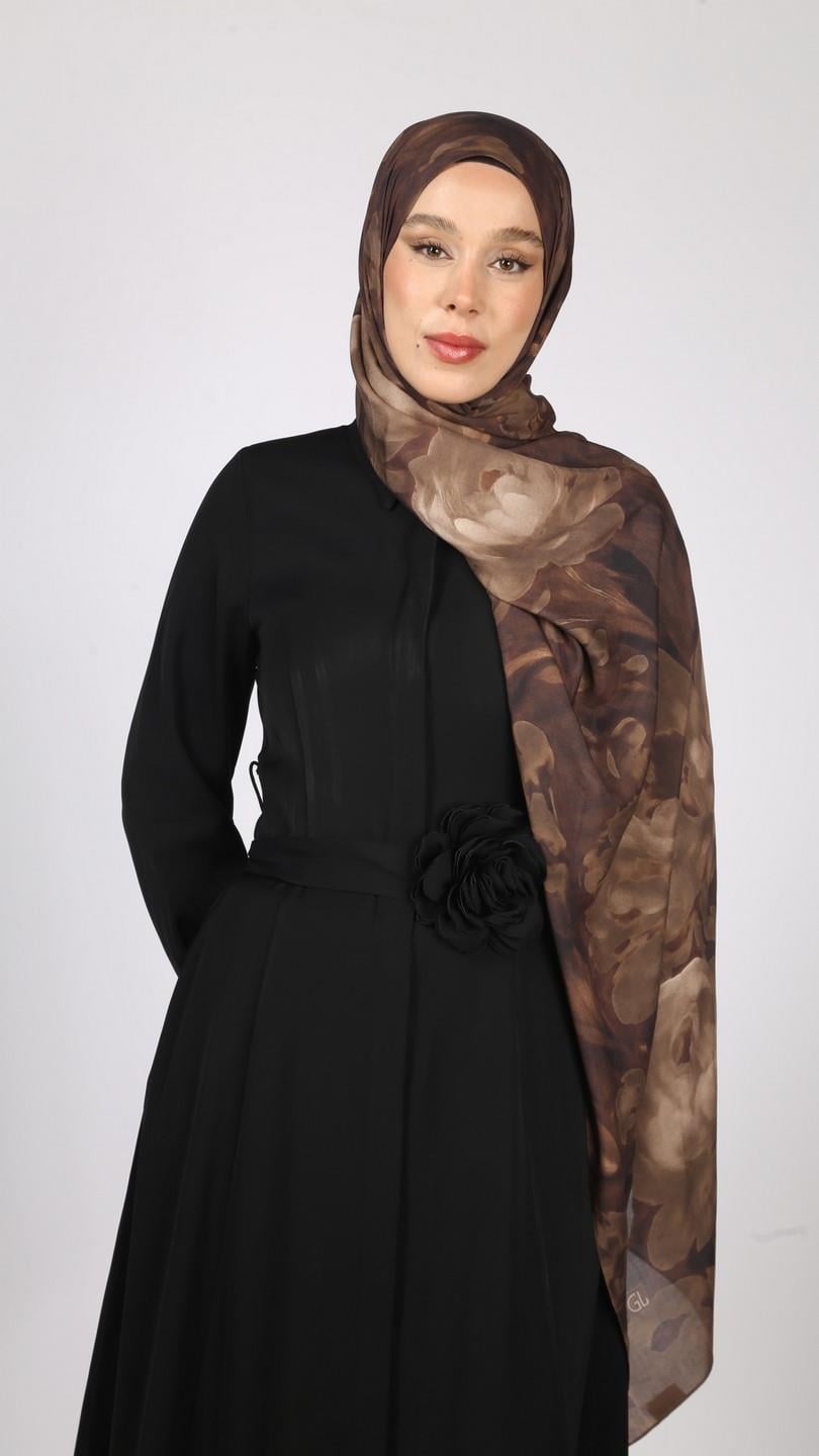 PEONY DESEN ŞAL ACI KAHVE