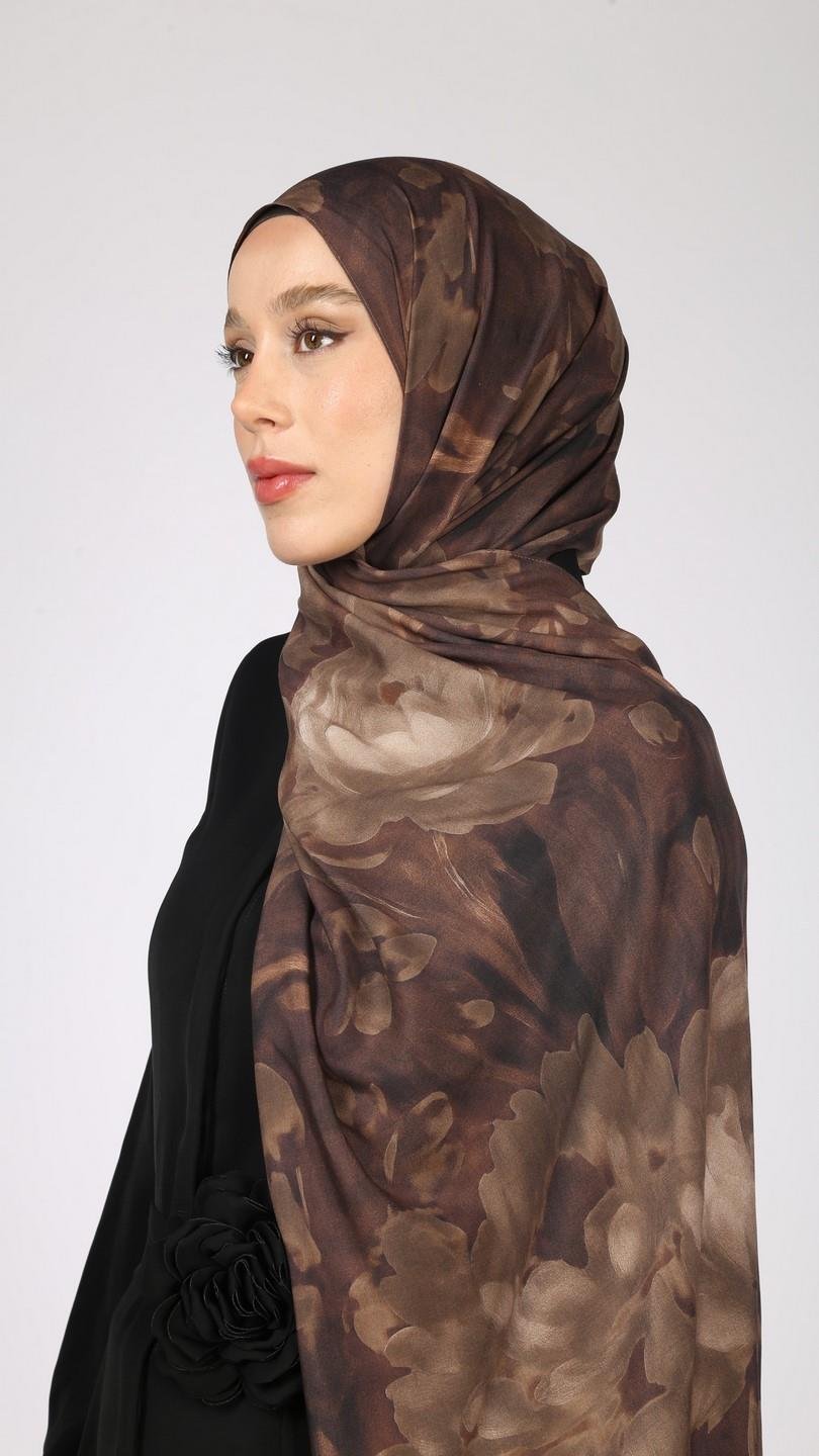 PEONY DESEN ŞAL ACI KAHVE