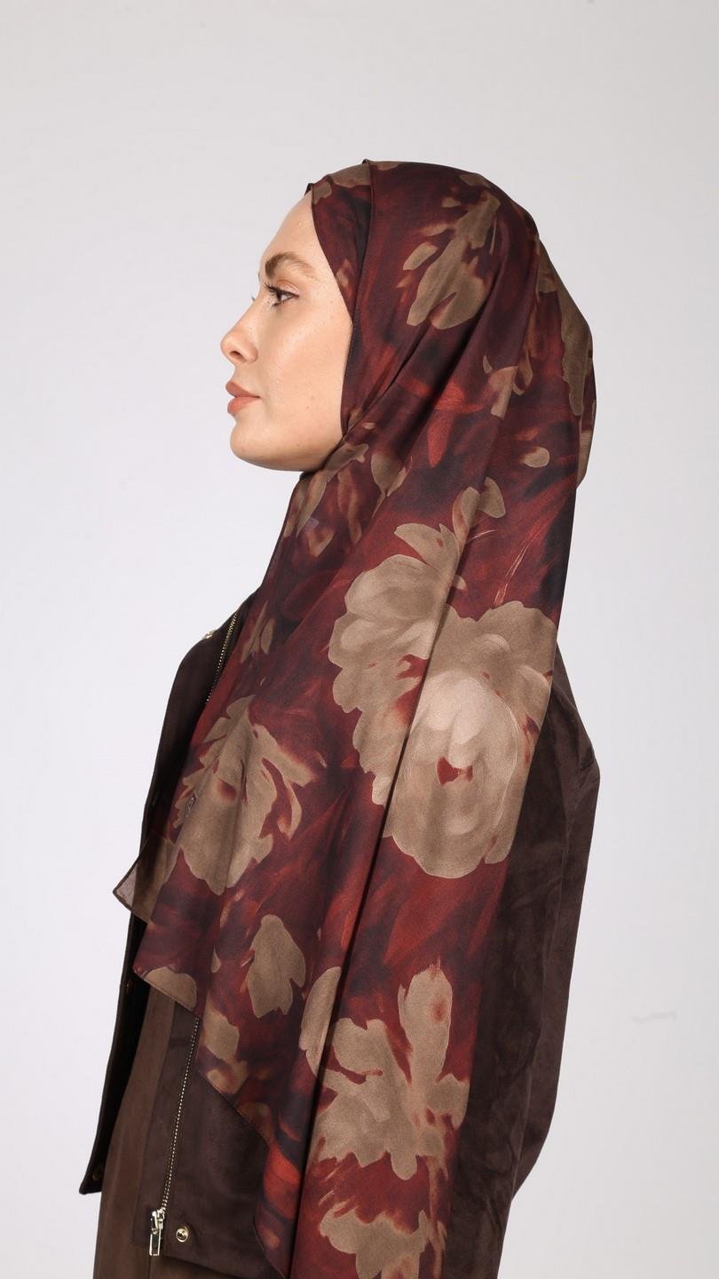 PEONY DESEN ŞAL BORDO