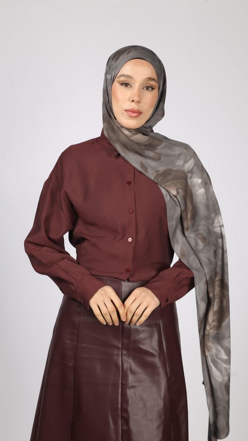 PEONY DESEN ŞAL GRİ