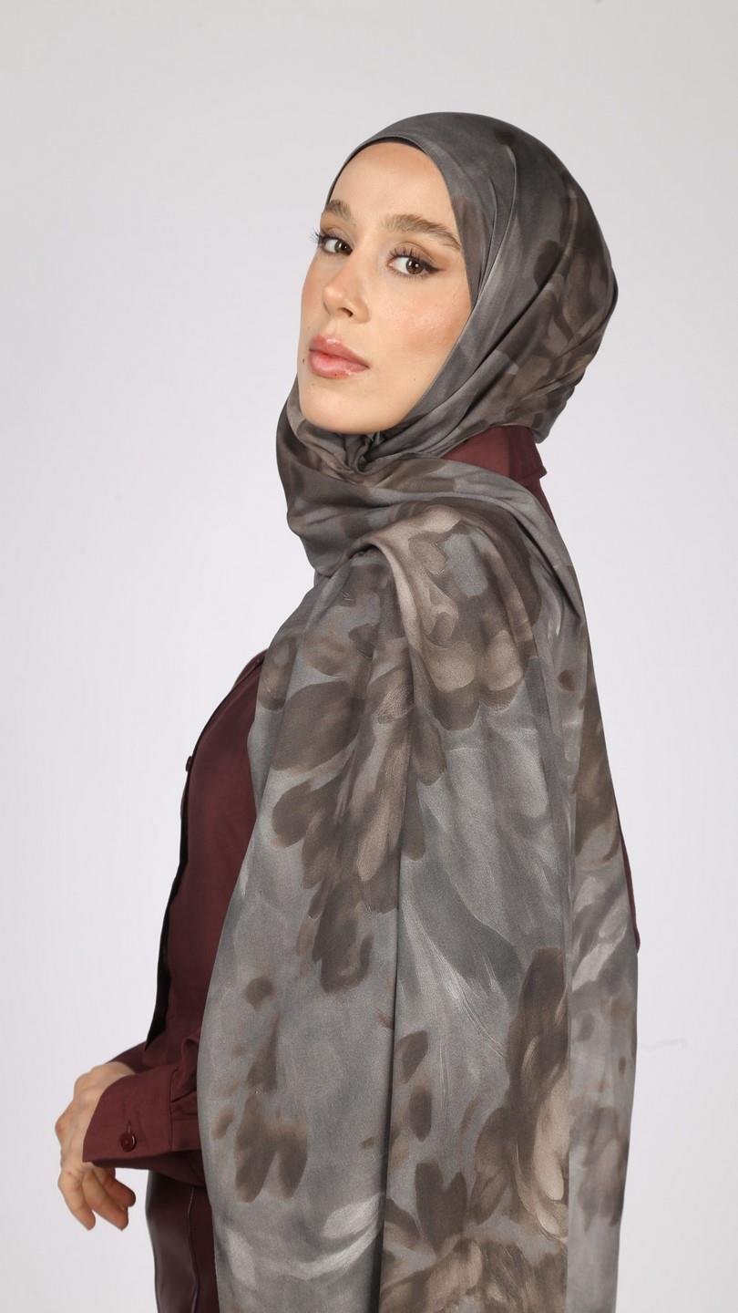 PEONY DESEN ŞAL GRİ
