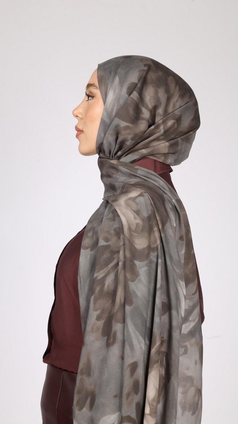 PEONY DESEN ŞAL GRİ