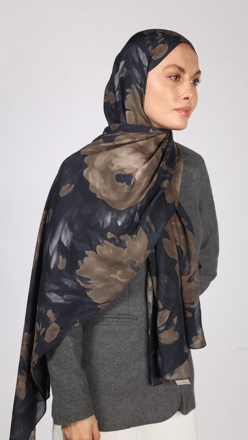 PEONY DESEN ŞAL LACİVERT