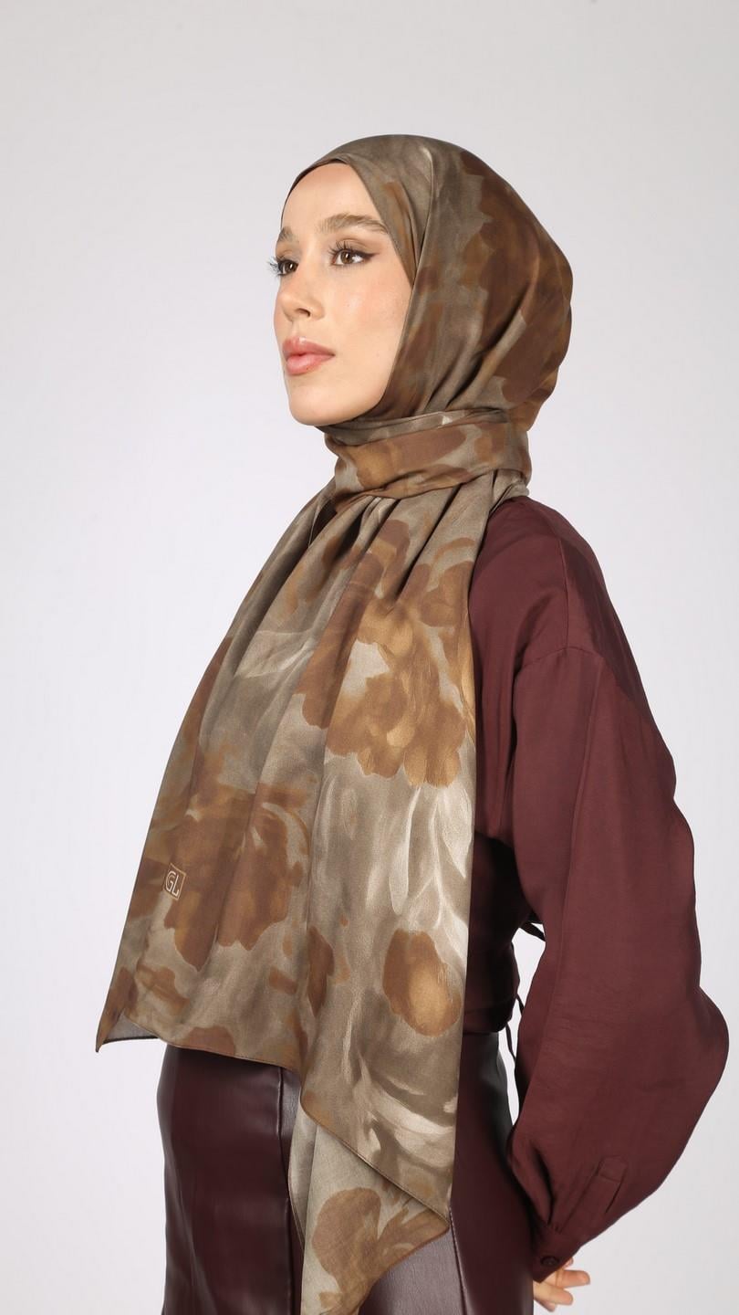 PEONY DESEN ŞAL VİZON