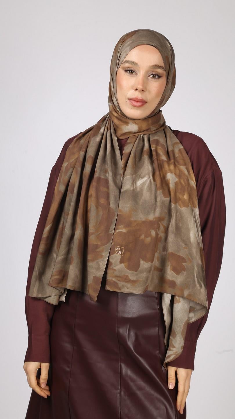 PEONY DESEN ŞAL VİZON