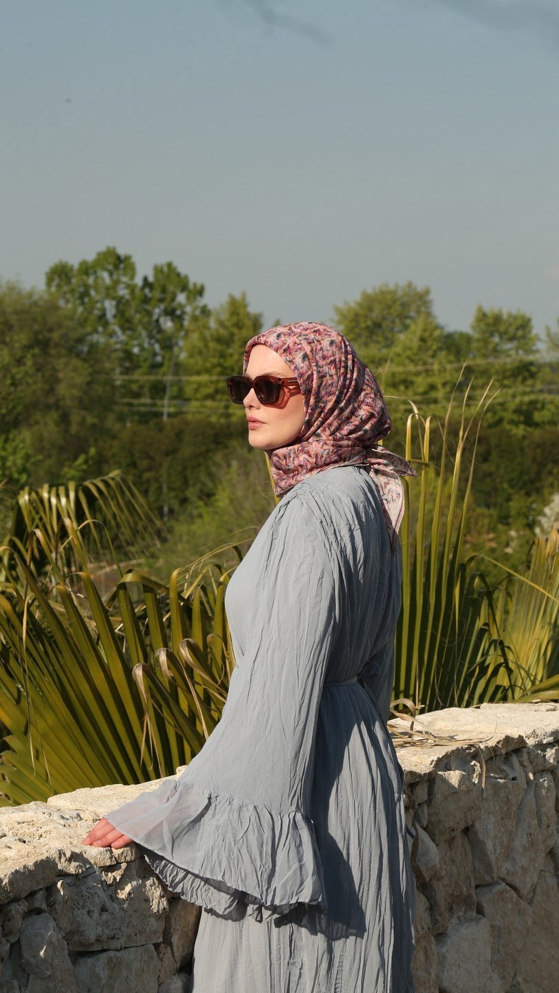 PLUMEA DESEN EŞARP PEMBE