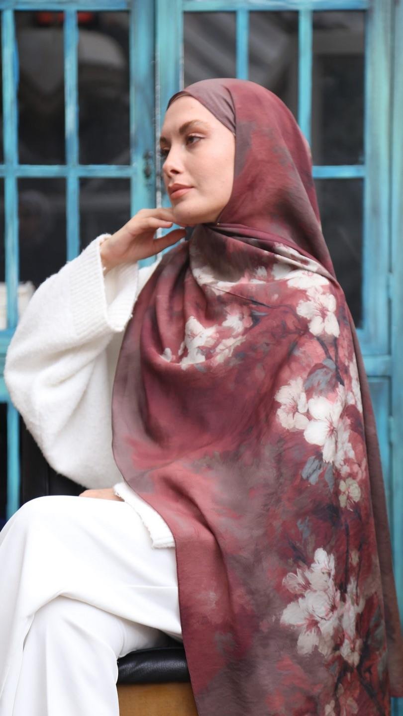 PURE DESEN ŞAL BORDO