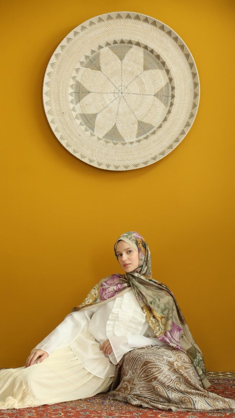ROSA DESEN ŞAL BEJ-1