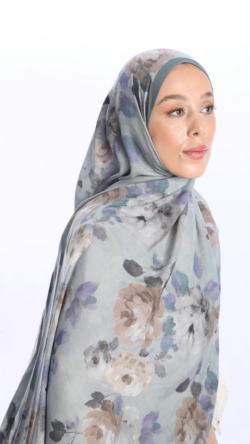 ROSALİNE DESEN ŞAL FÜME-5