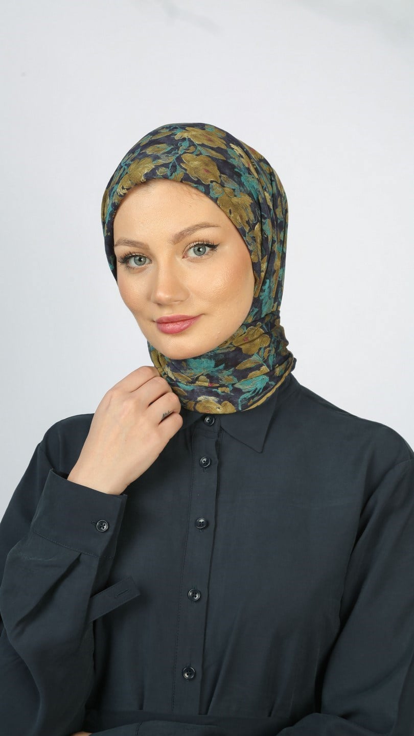 ROSELİER DESEN EŞARP LACİVERT