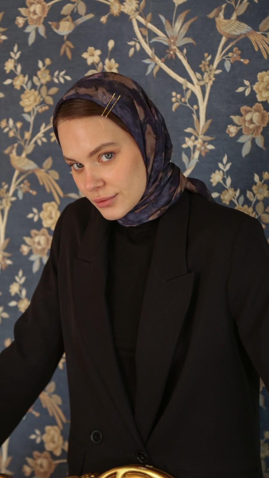 ROSEVELLE DESEN EŞARP LACİVERT-8