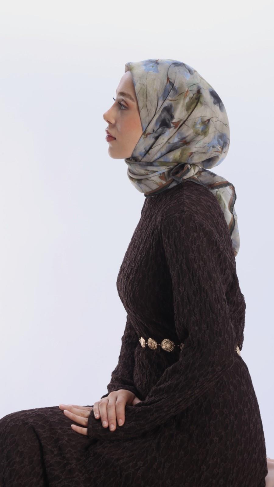 ROSEVELLE DESEN EŞARP MAVİ-6