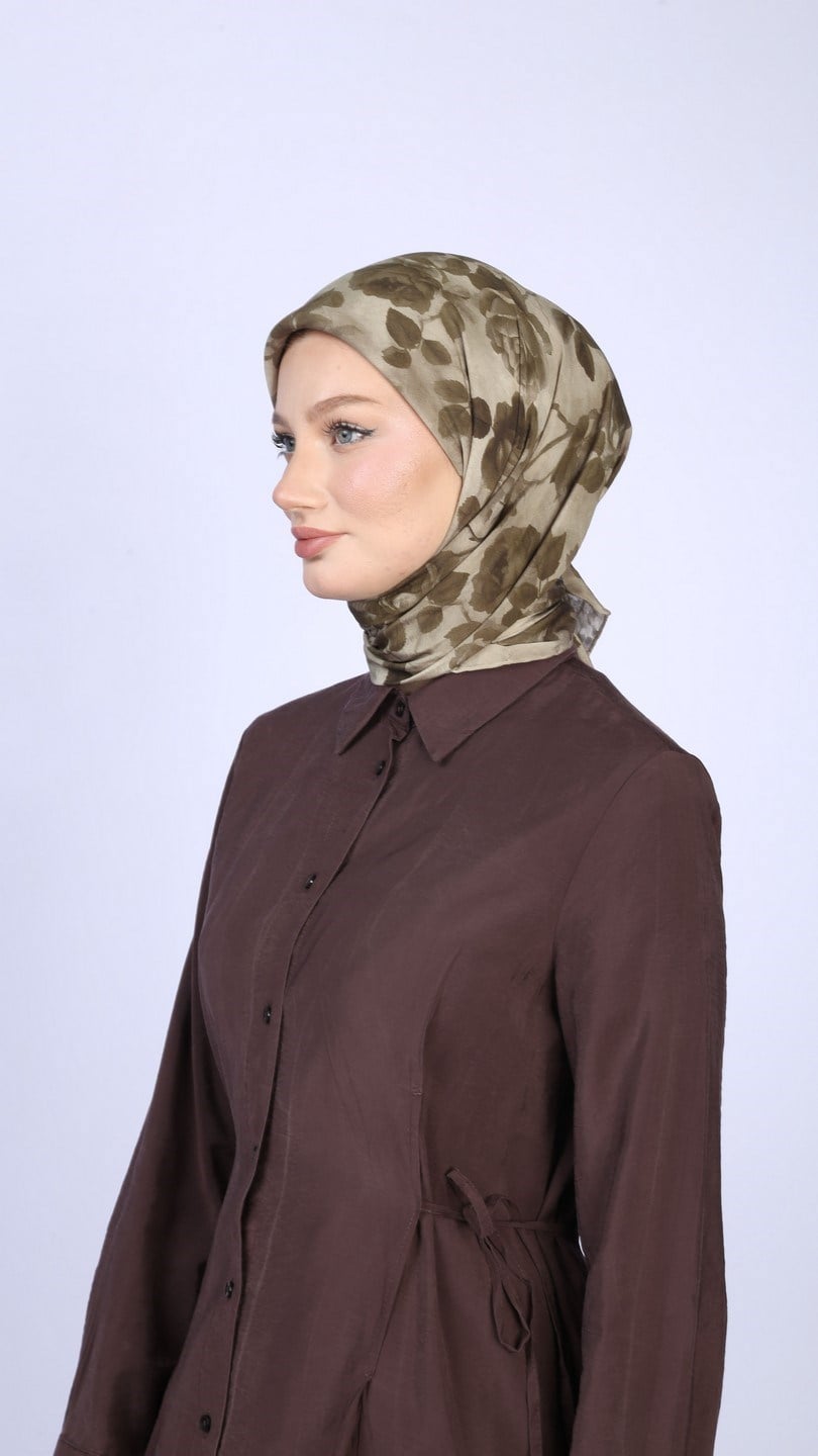 ROZA DESEN EŞARP AÇIK YEŞİL