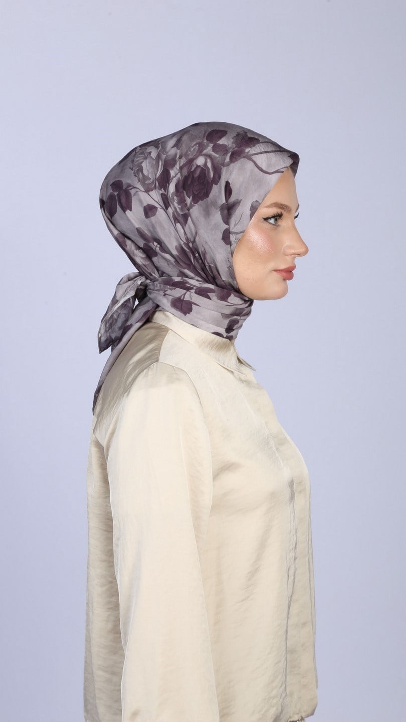 ROZA DESEN EŞARP AMETİST