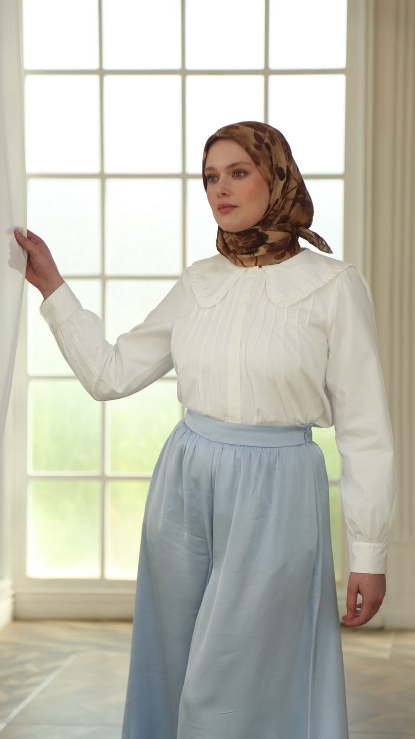 ROZA DESEN EŞARP HARDAL SARI