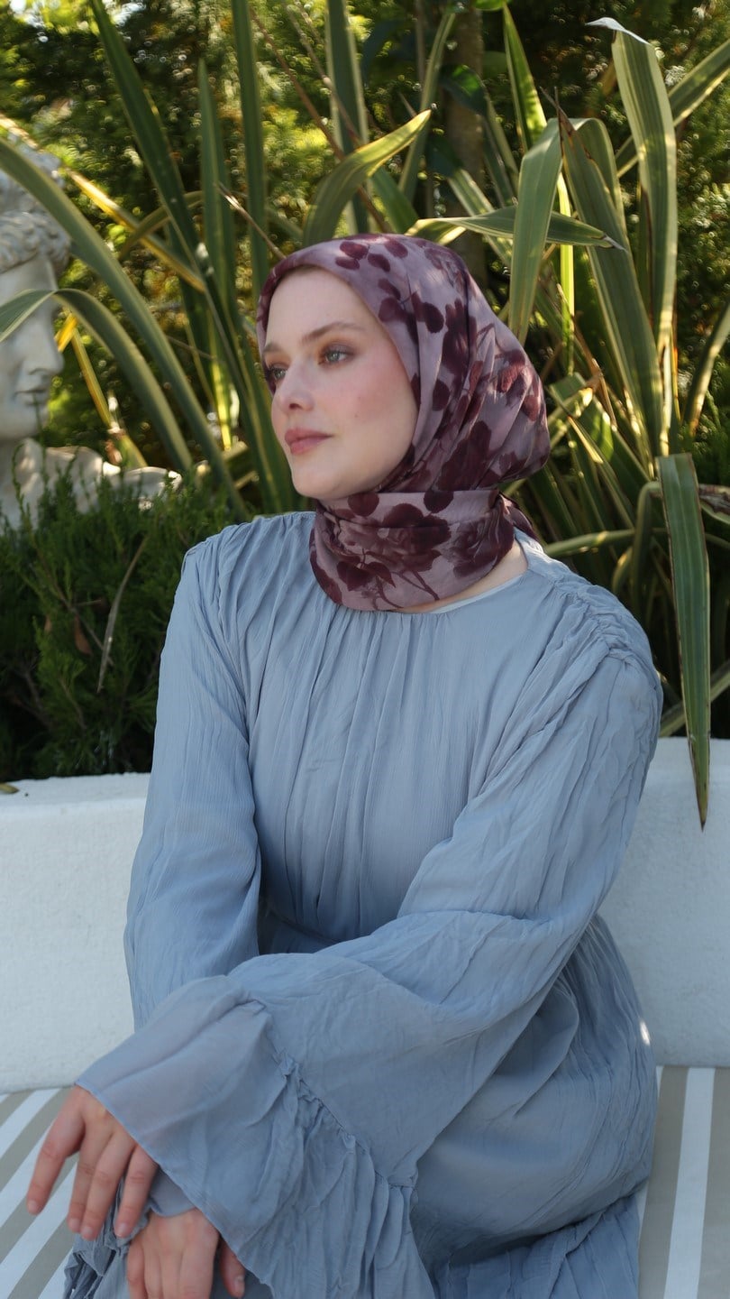 ROZA DESEN EŞARP MÜRDÜM