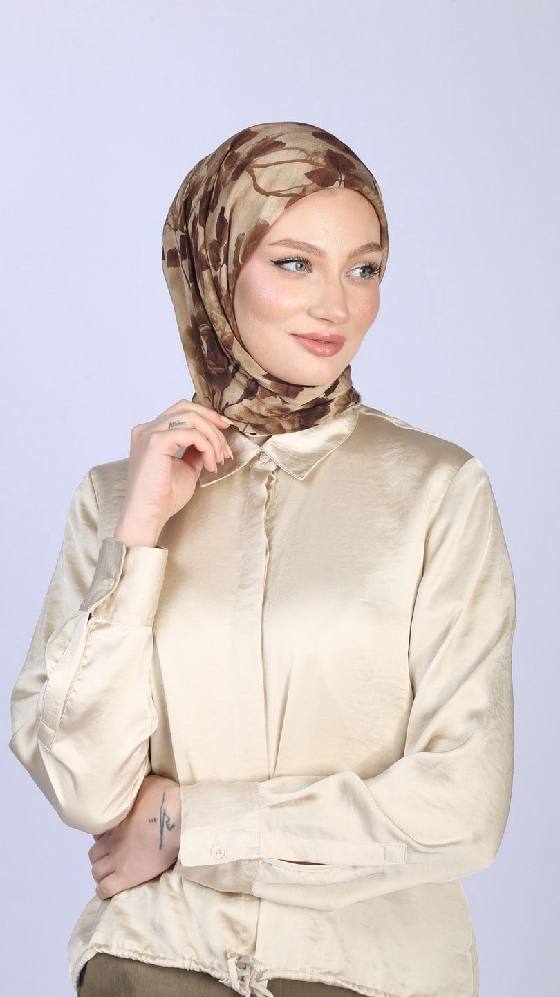 ROZA DESEN EŞARP SARI