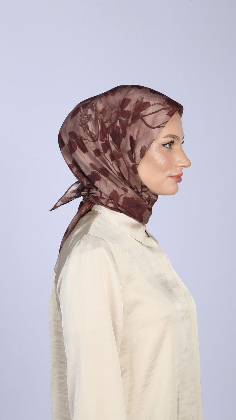 ROZA DESEN EŞARP VİŞNE