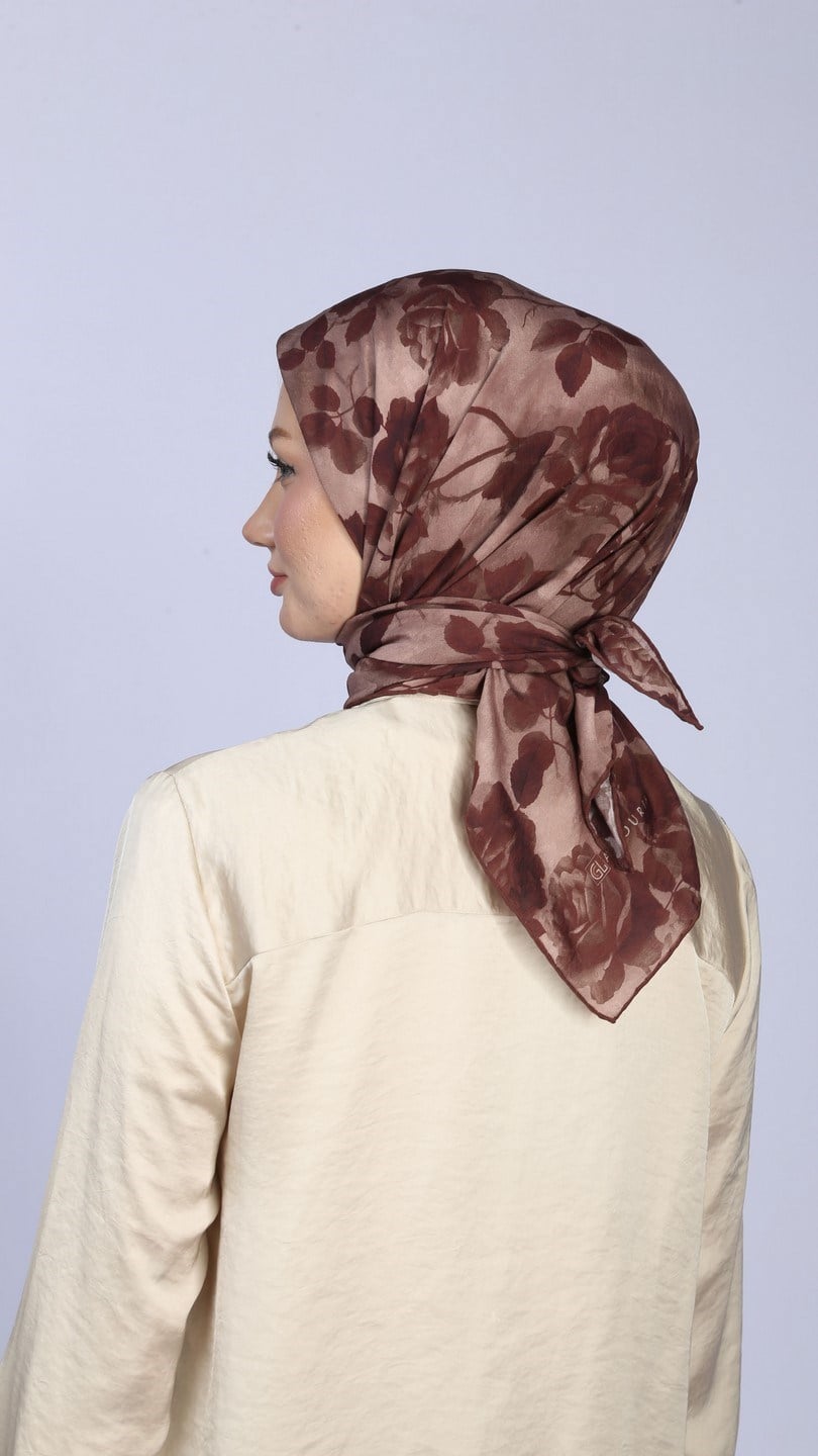 ROZA DESEN EŞARP VİŞNE