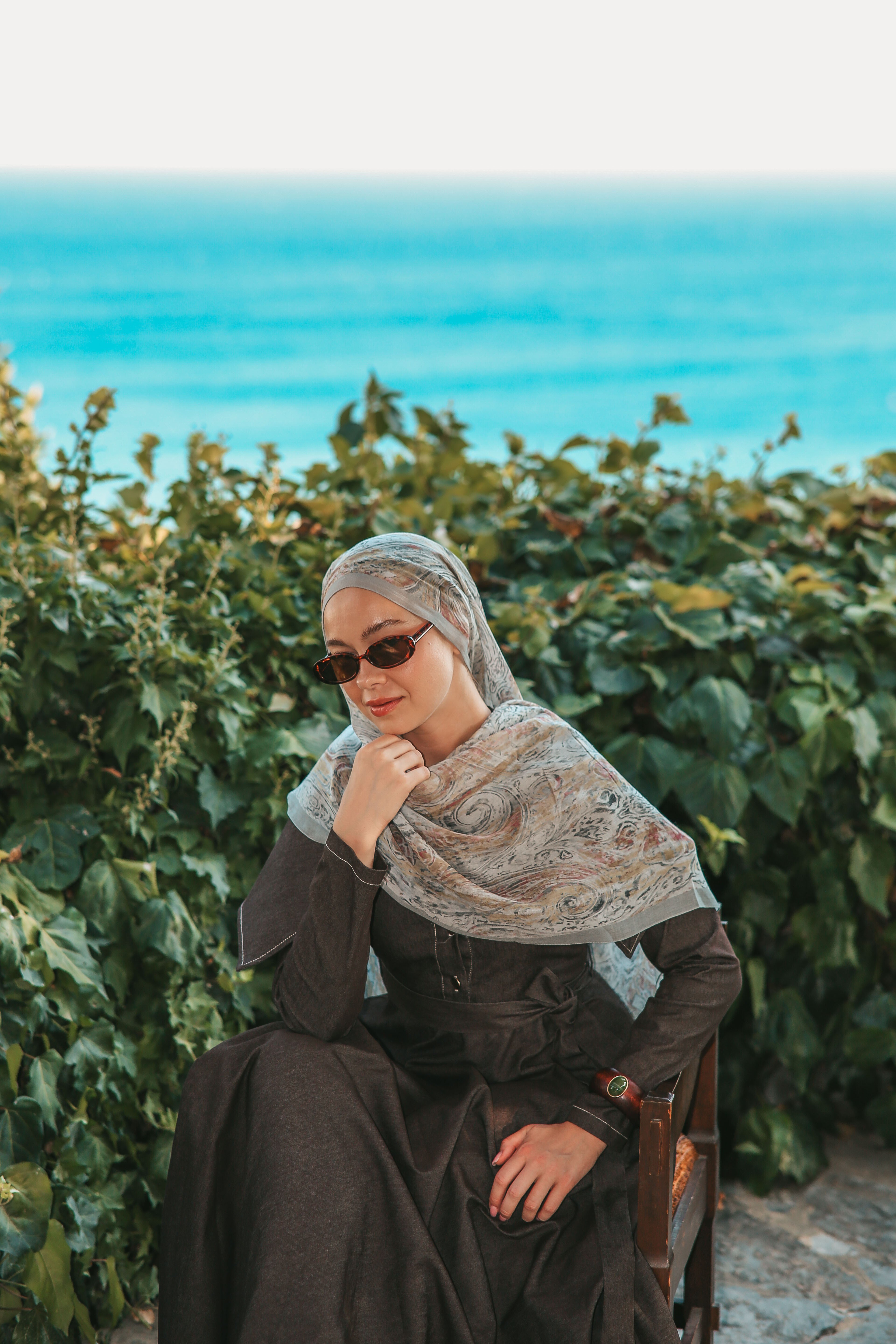 SADA DESEN ŞAL-AÇIK GRİ