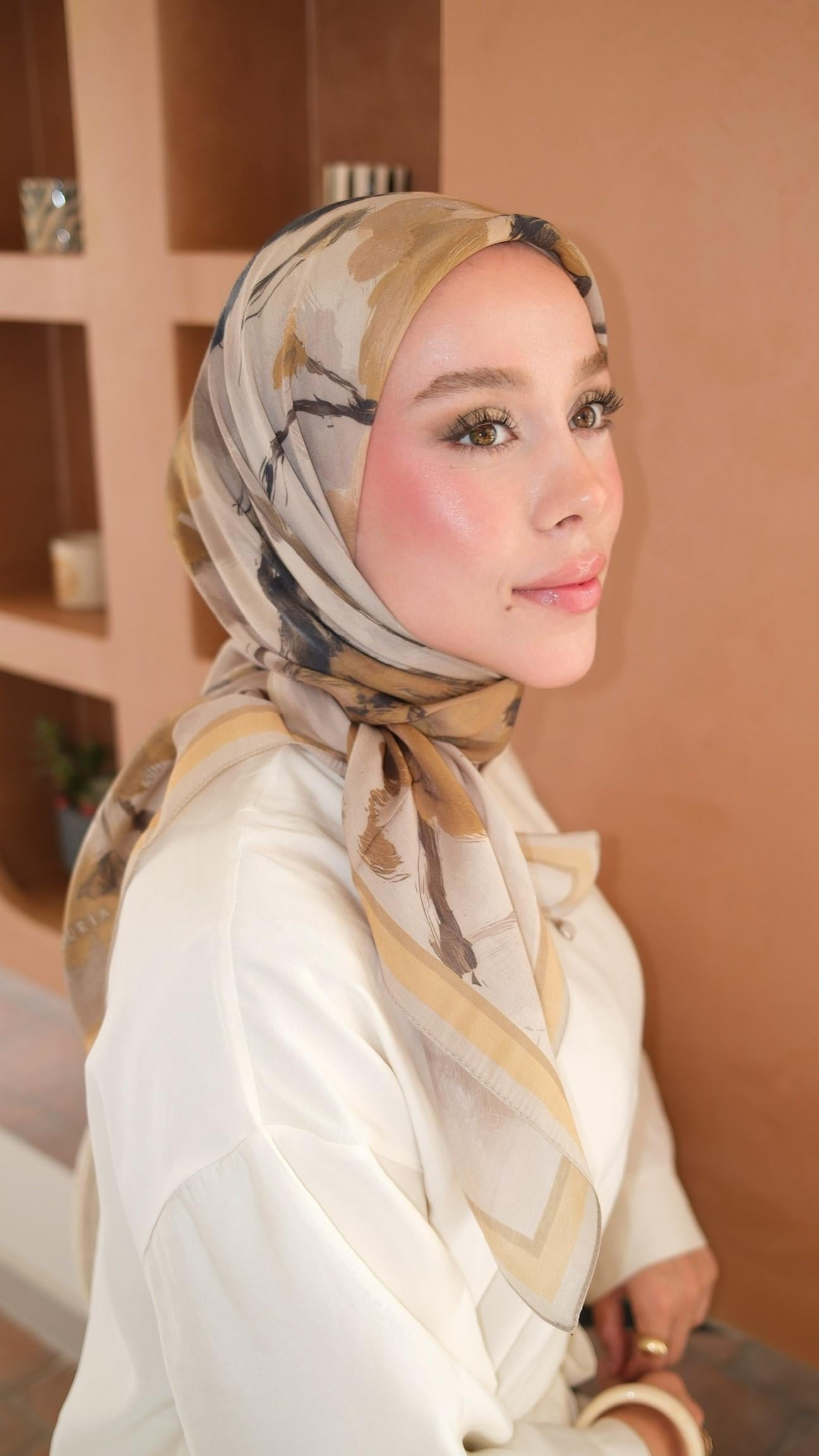 SAKURA DESEN EŞARP SARI-6