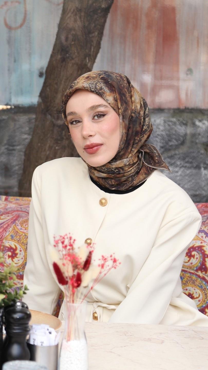 SAYE DESEN EŞARP SİYAH SARI