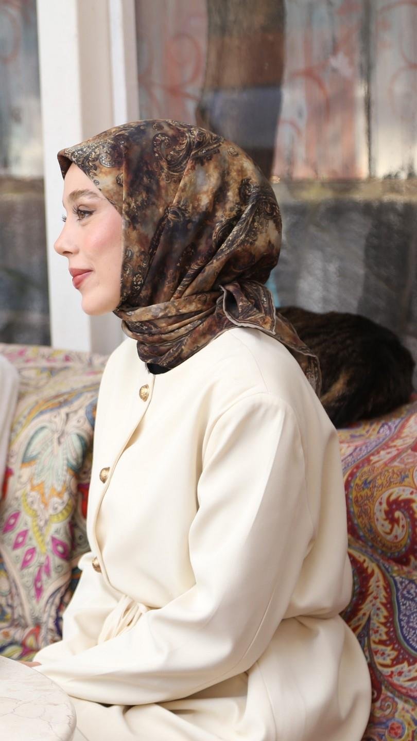 SAYE DESEN EŞARP SİYAH SARI