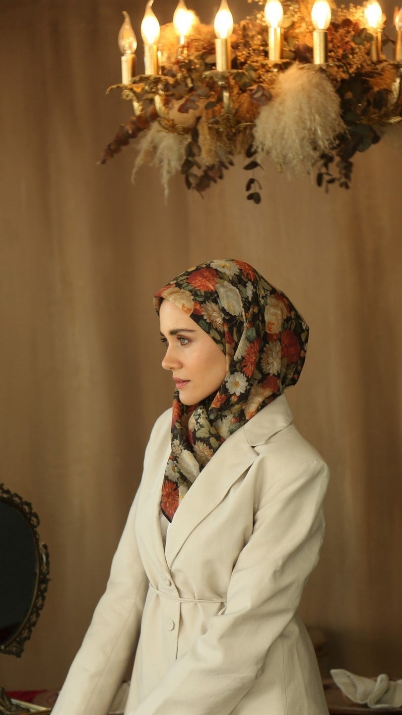 SECRET GARDEN DESEN EŞARP SİYAH