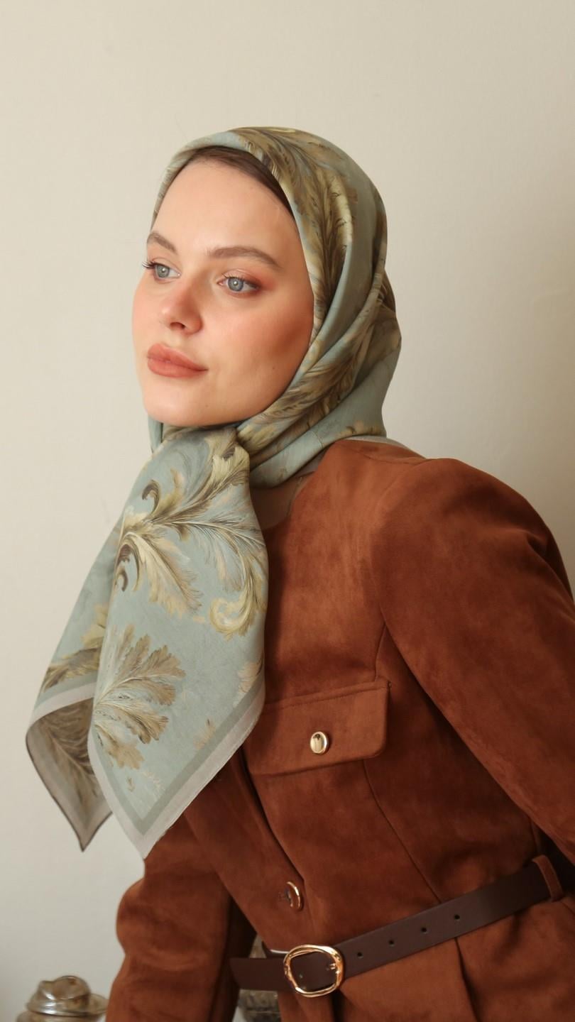 SİONA DESEN EŞARP YEŞİL-1