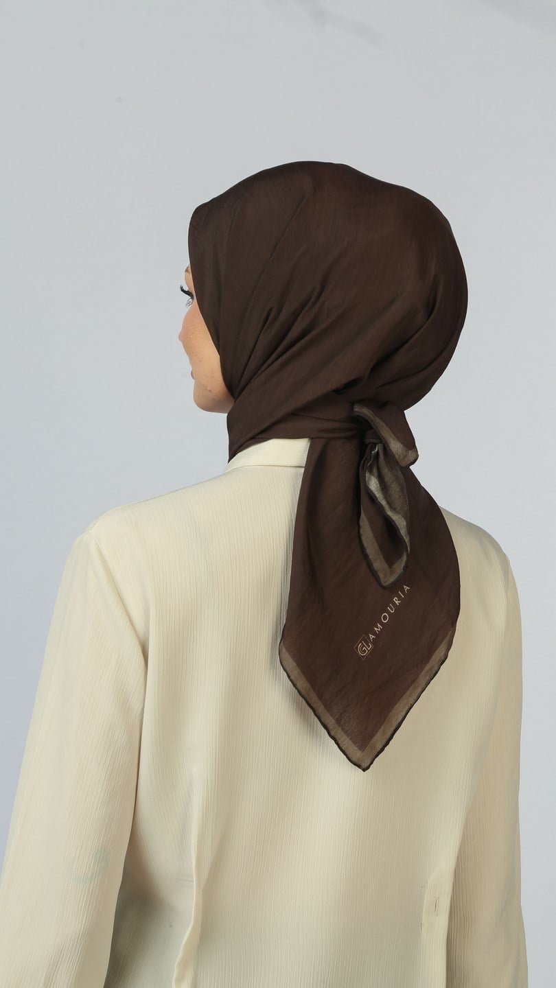 SOFT FRAME DESEN EŞARP ACI KAHVE