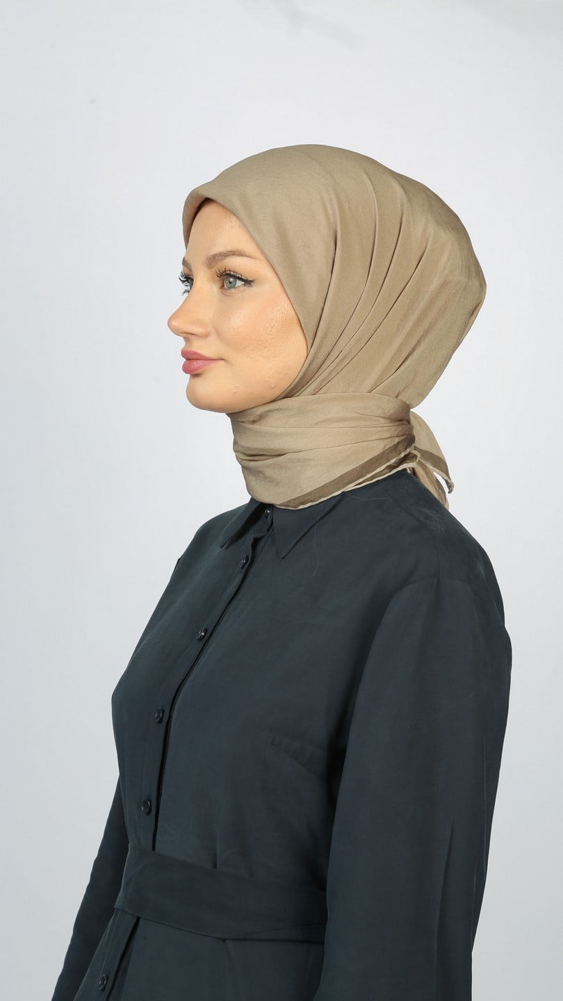 SOFT FRAME DESEN EŞARP BEJ