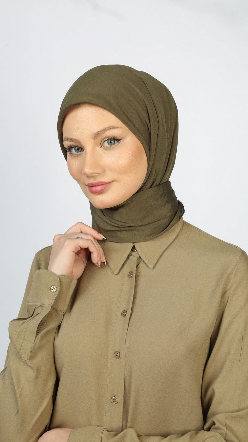 SOFT FRAME DESEN EŞARP KOYU YEŞİL