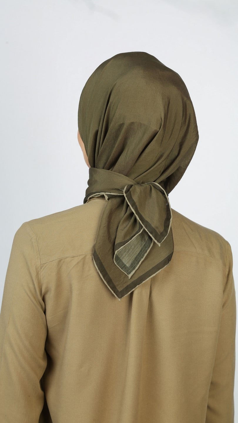 SOFT FRAME DESEN EŞARP KOYU YEŞİL
