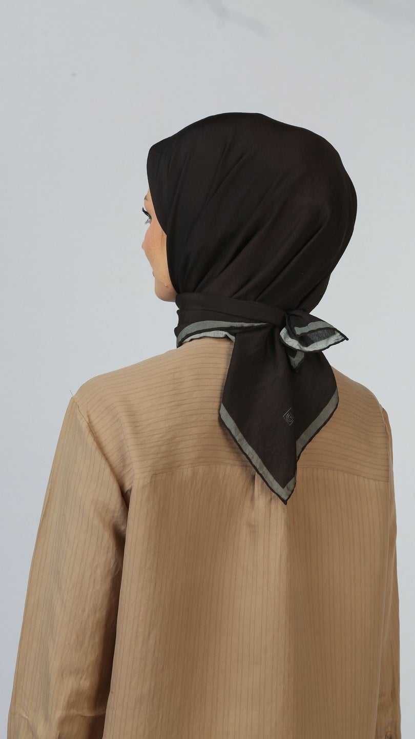 SOFT FRAME DESEN EŞARP SİYAH