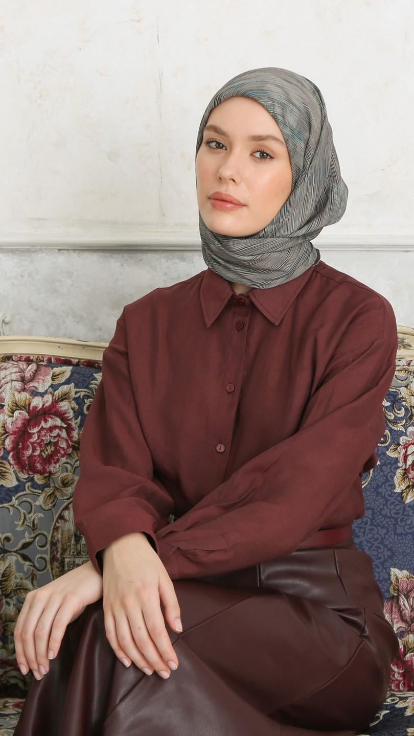 SOLARA DESEN EŞARP KAHVE