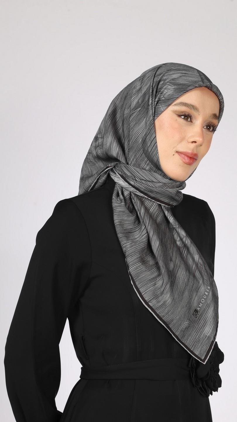 SOLARA DESEN EŞARP SİYAH GRİ