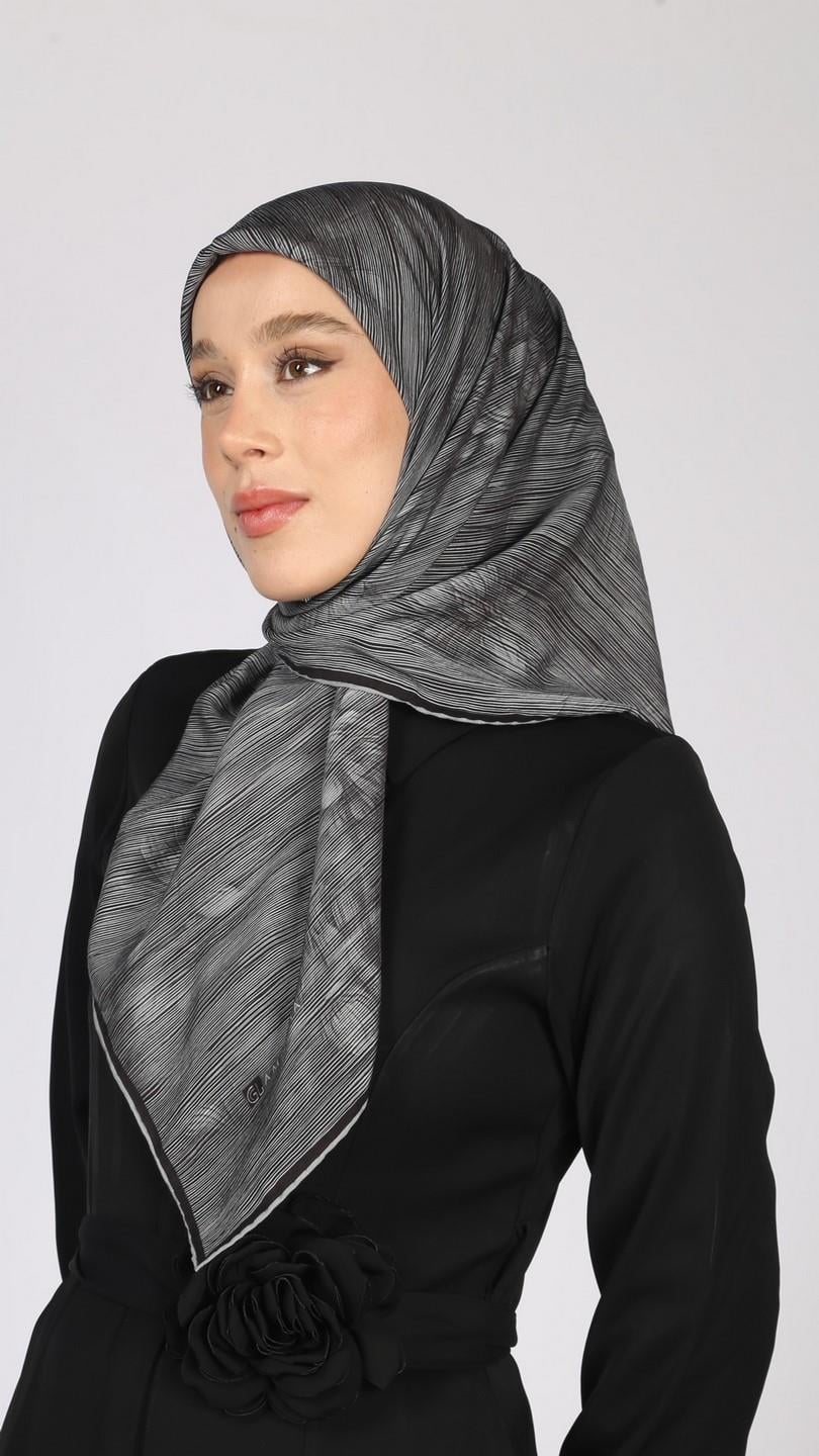 SOLARA DESEN EŞARP SİYAH GRİ