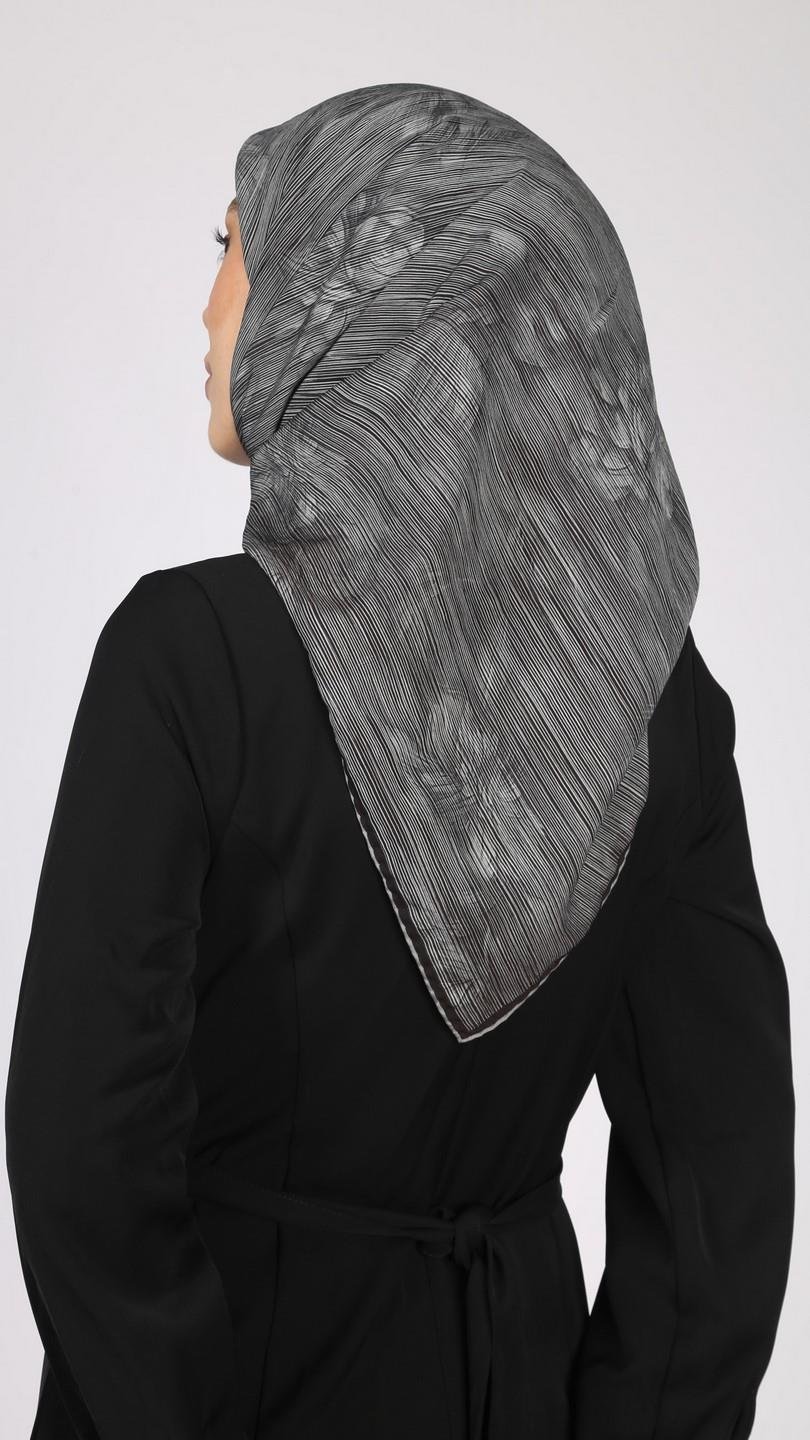 SOLARA DESEN EŞARP SİYAH GRİ