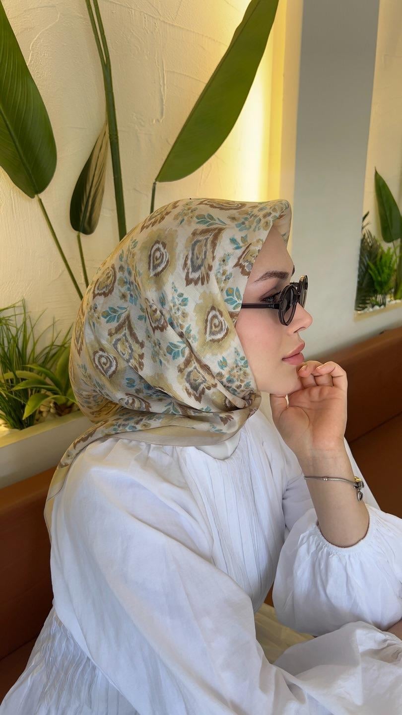 SOLENNE DESEN EŞARP SARI-3