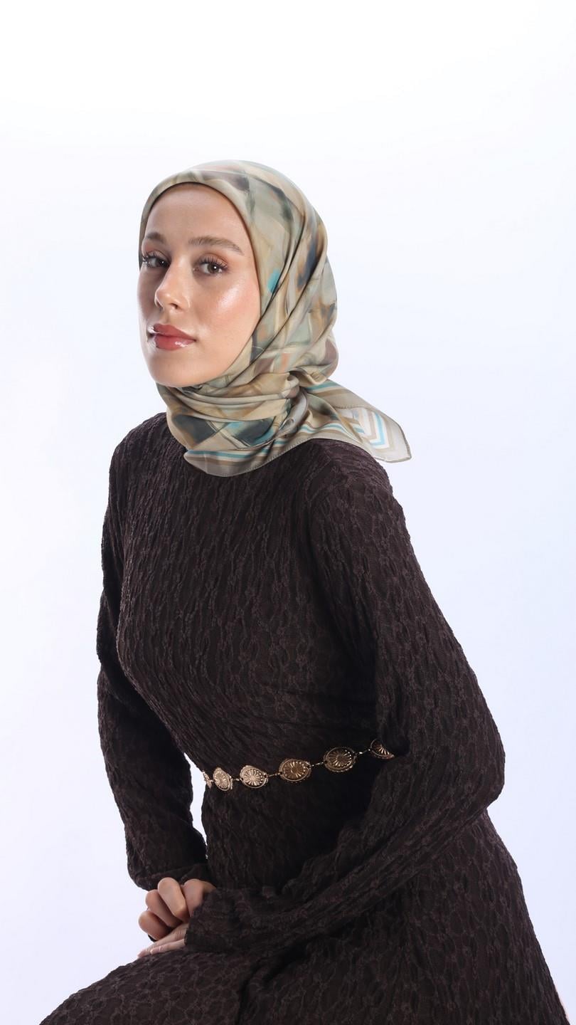 SOLVİA DESEN EŞARP YAĞ SARISI-4