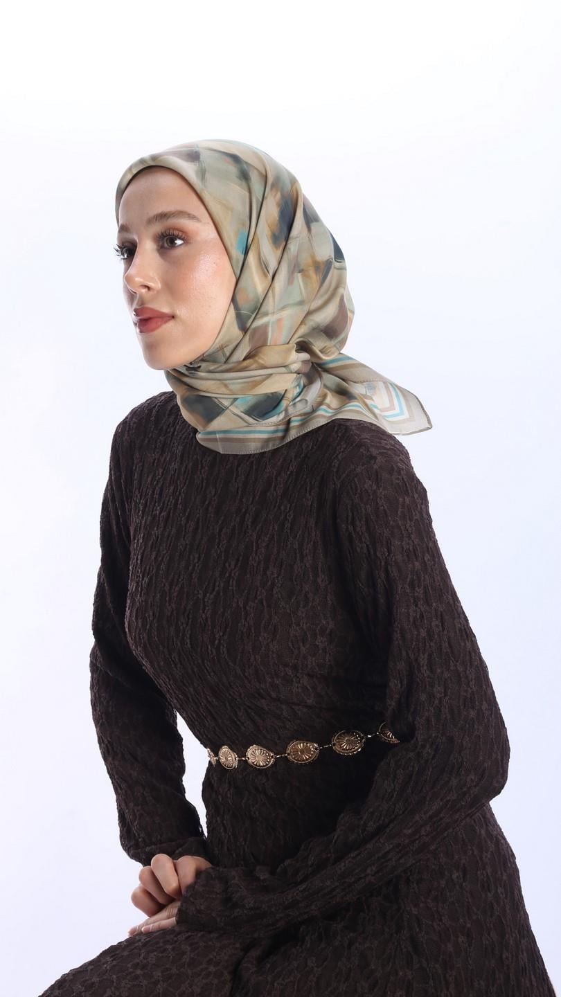 SOLVİA DESEN EŞARP YAĞ SARISI-4