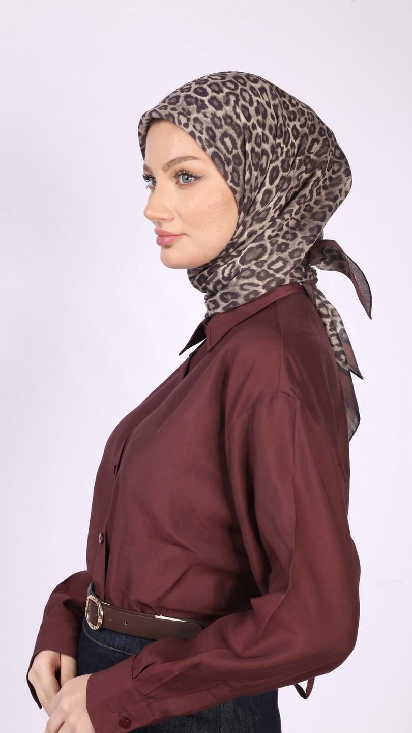 TİNY LEOPARD DESEN EŞARP BORDO