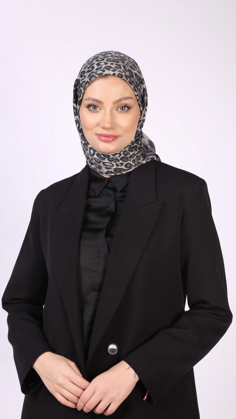 TİNY LEOPARD DESEN EŞARP GRİ