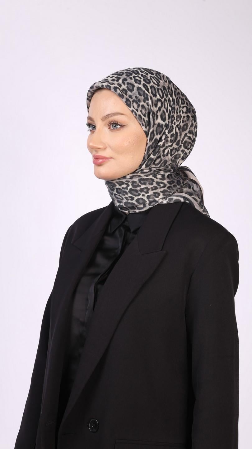 TİNY LEOPARD DESEN EŞARP GRİ