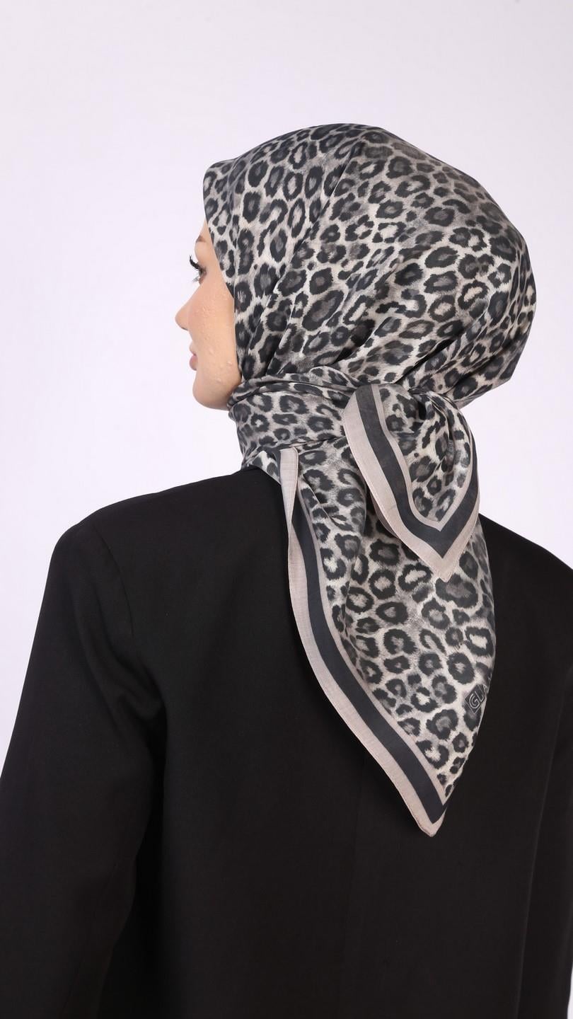 TİNY LEOPARD DESEN EŞARP GRİ