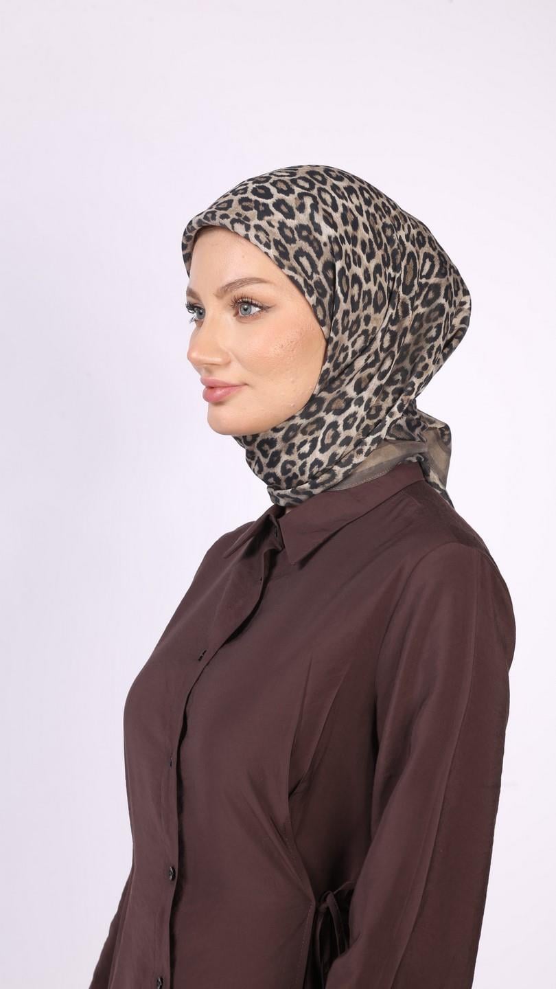 TİNY LEOPARD DESEN EŞARP HAKİ YEŞİL