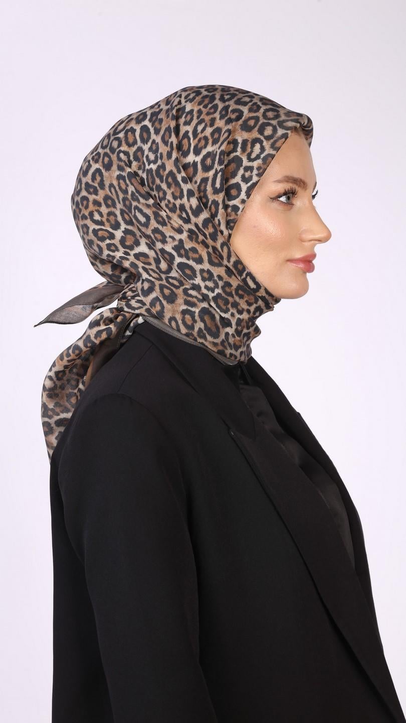 TİNY LEOPARD DESEN EŞARP KAHVE