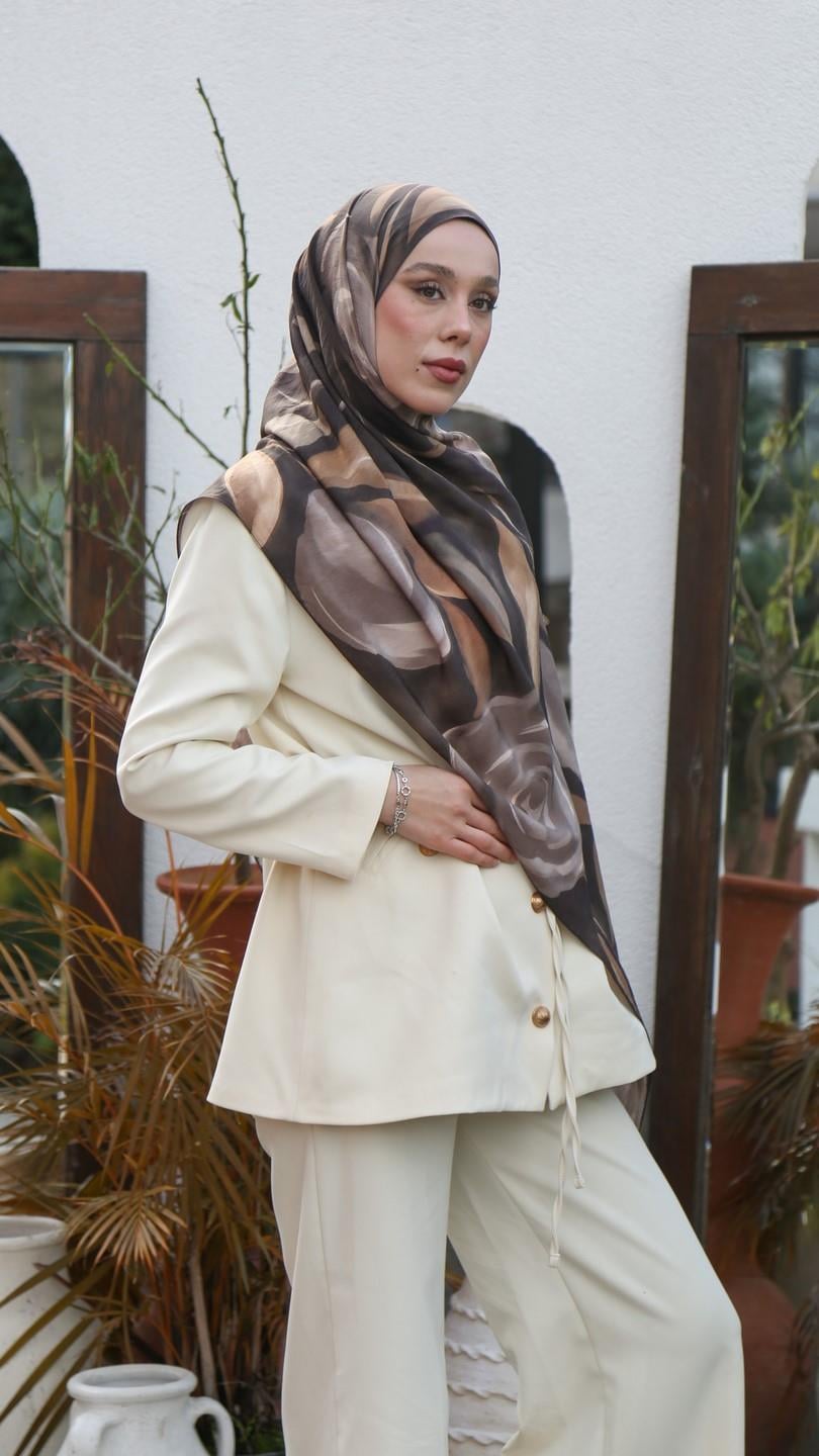 VALERIA DESEN ŞAL KAHVE