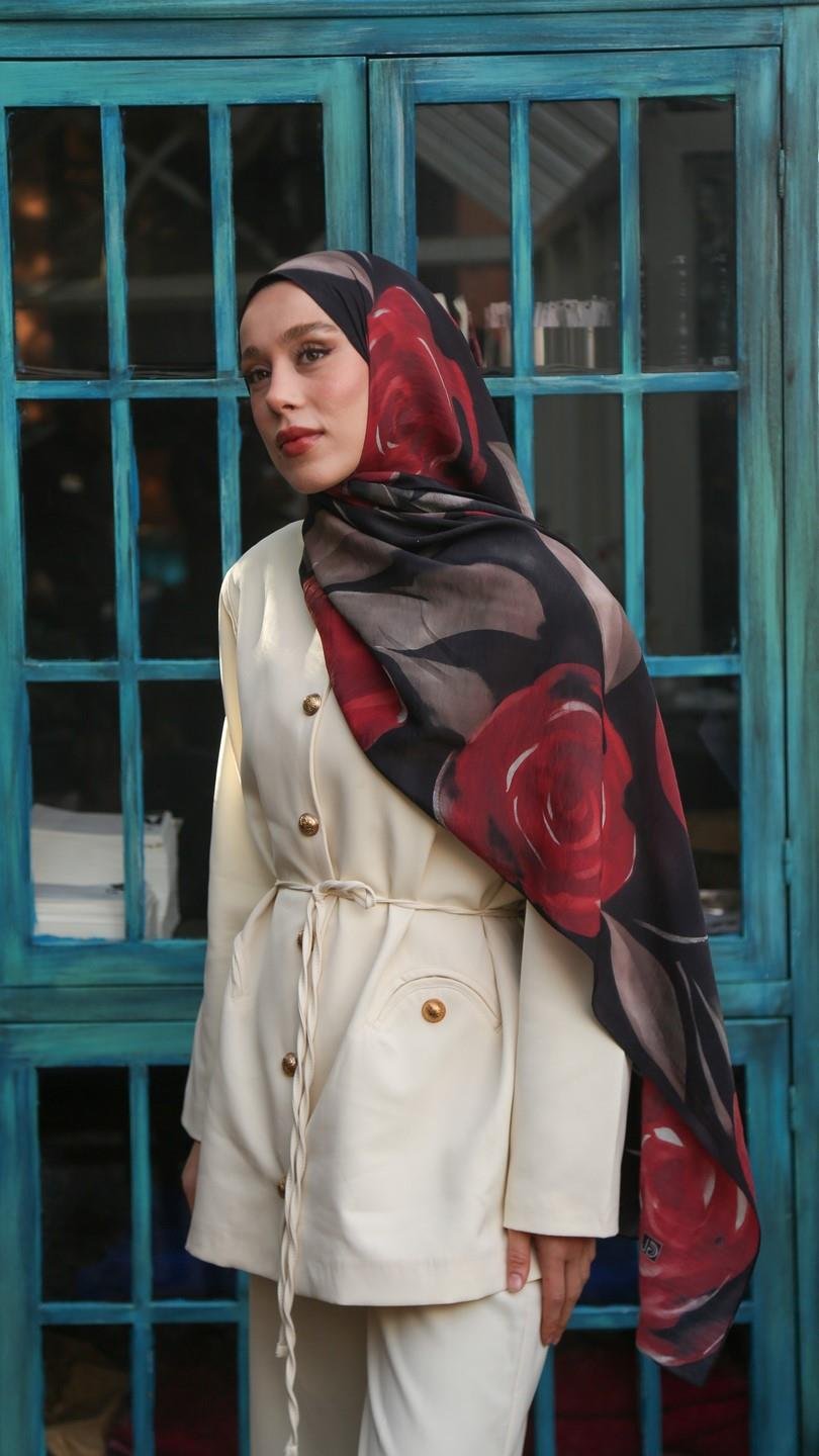 VALERIA DESEN ŞAL SİYAH