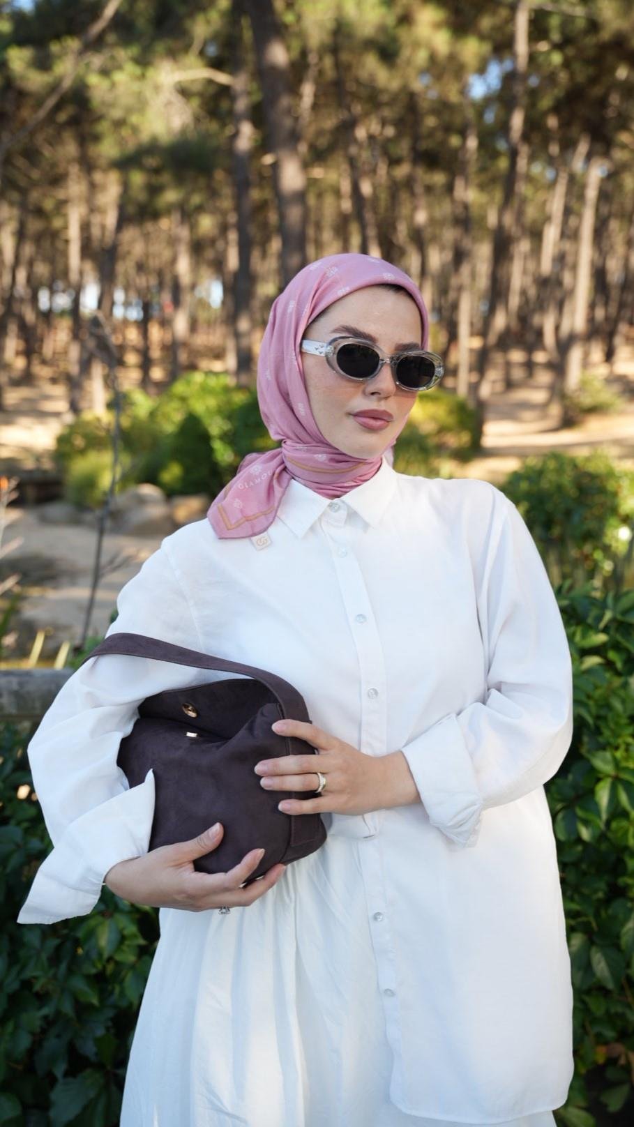 VELORA DESEN EŞARP PEMBE-1
